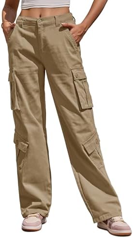 Amazon.com: ZMPSIISA Women High Waisted Cargo Pants Wide Leg